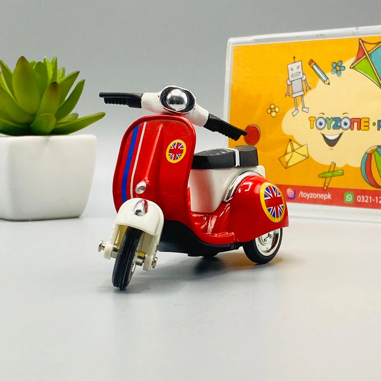 Die-cast Pull Back Vespa Scooter