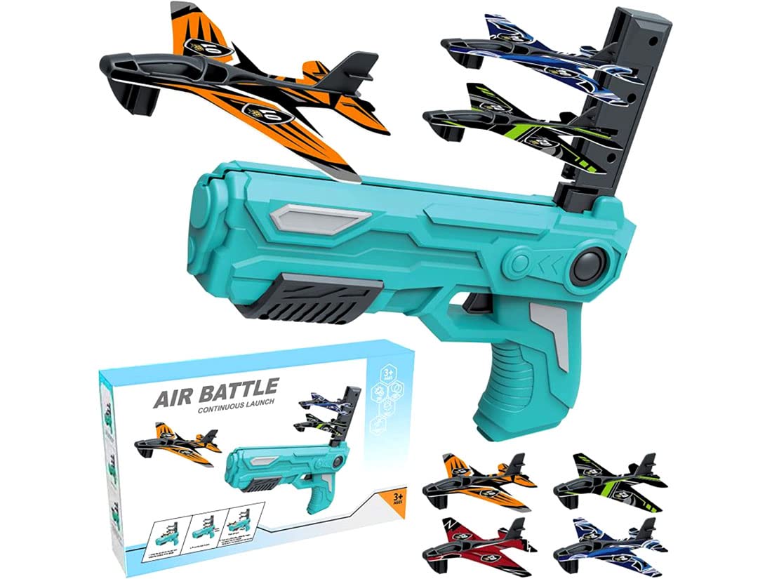 Air Battle Gun Launch with 3 Foam Glider Planes Airplane