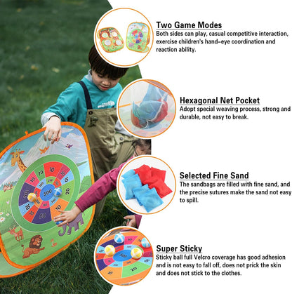 3 in 1 Collapsible Portable Bean Bag Toss Game Toy & Catching Game Set