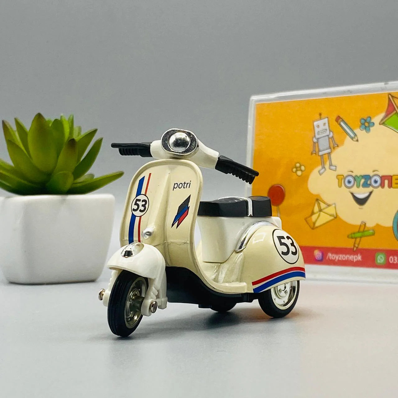 Die-cast Pull Back Vespa Scooter