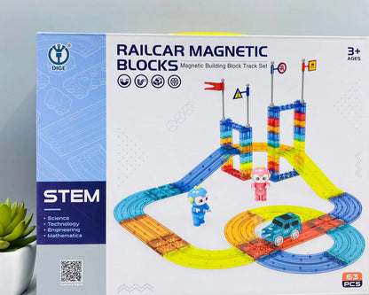 Rail Car Magnetic Blocks Track Set